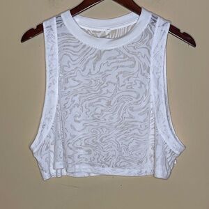 Lululemon White Patterned Tank Top